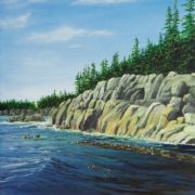 Rock Trees Kelp Water